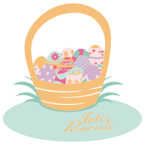 cesta con huevos de Pascua